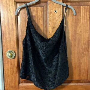 NWT Free People Black Velvet Lace Cowl Neck Tank Top